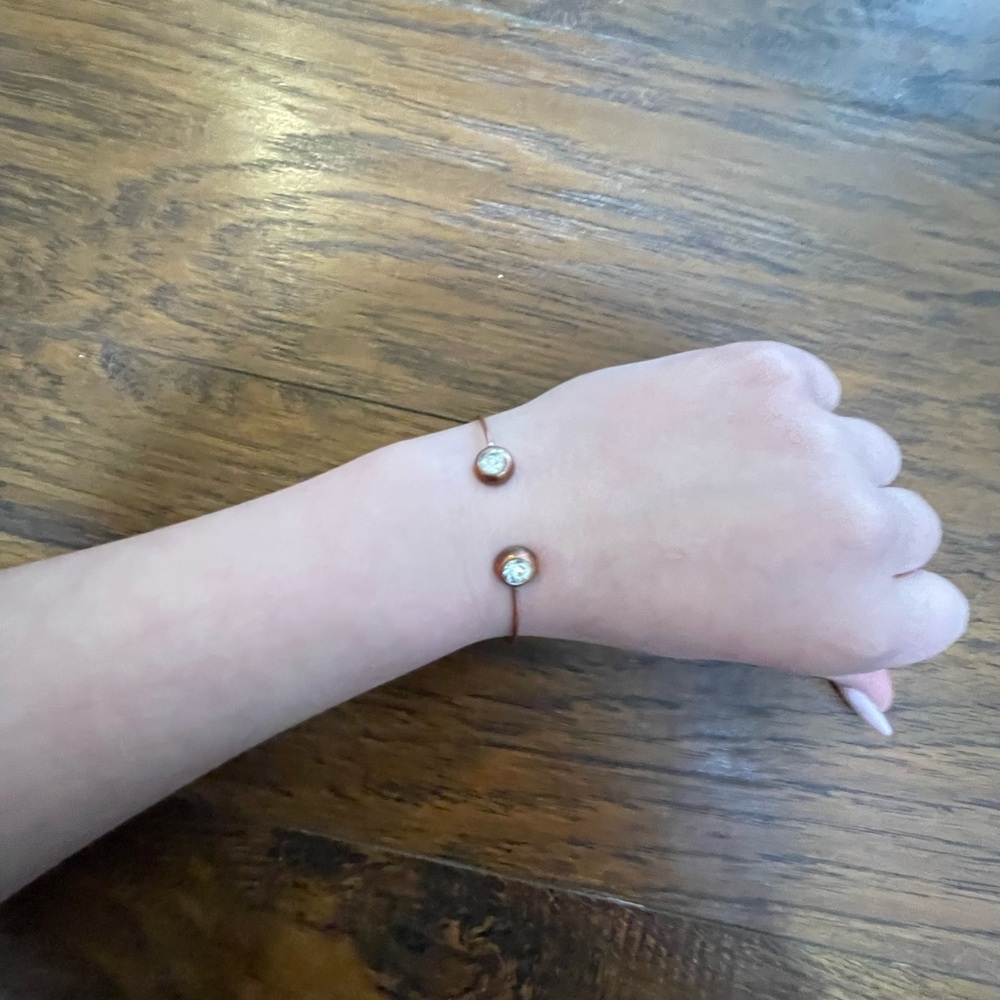 Elegant Gold and White Stone Bracelet